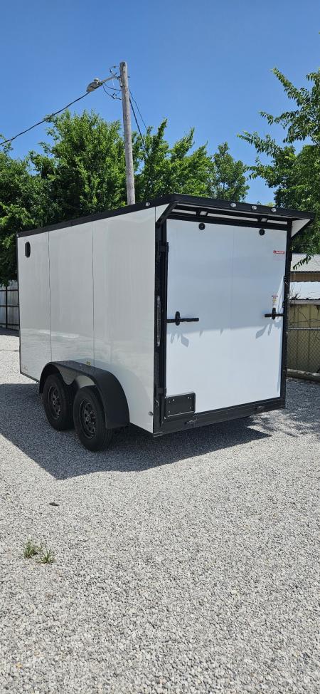 New 2026 Family Trailer 6x12 Tandem Axles Cargo / Enclosed Trailer-Screwless Exterior-Blackout Pkg-Rear Spoiler-HD Axles