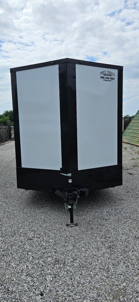 New 2026 Family Trailer 7x16 Tandem Axles Cargo / Enclosed Trailer-Screwless Exterior-Blackout Pkg-Rear Spoiler-HD Axles