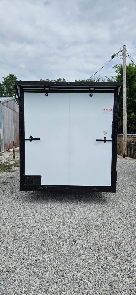New 2026 Family Trailer 7x16 Tandem Axles Cargo / Enclosed Trailer-Screwless Exterior-Blackout Pkg-Rear Spoiler-HD Axles