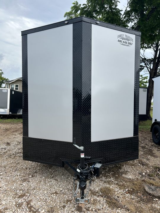 New 2026 Family Trailer 7x14 Tandem Axles Cargo / Enclosed Trailer-Screwless Exterior-Blackout Pkg-Rear Spoiler-HD Axles