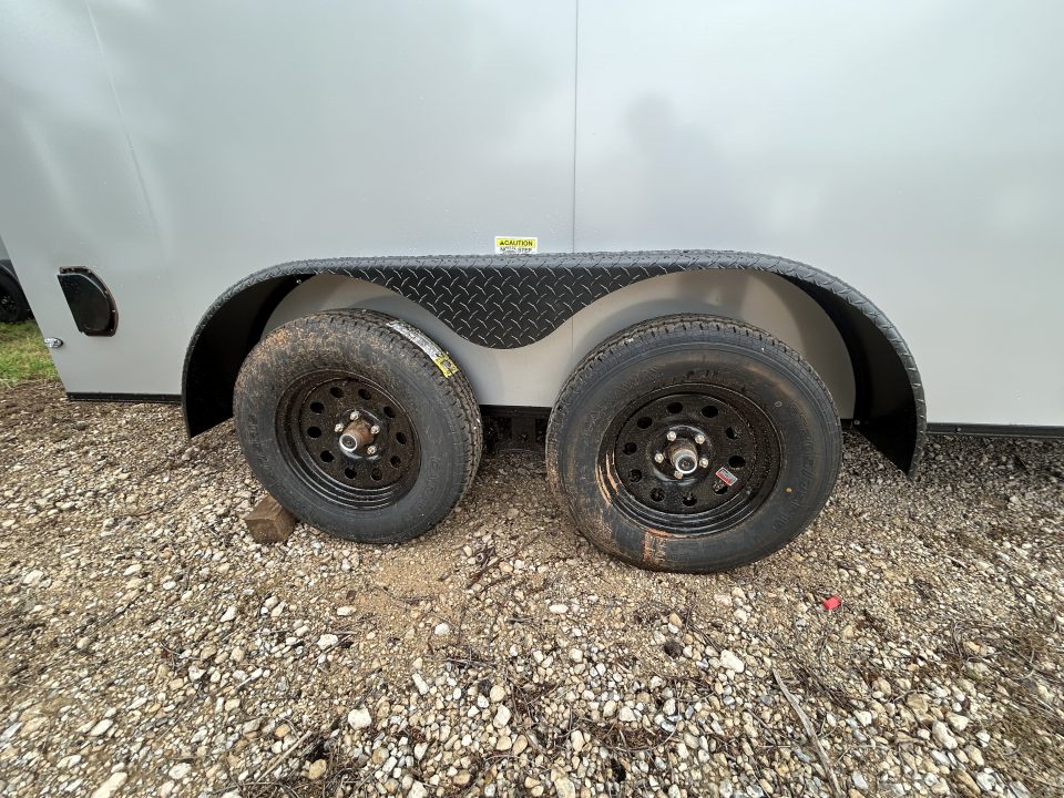New 2026 Family Trailer 7x14 Tandem Axles Cargo / Enclosed Trailer-Screwless Exterior-Blackout Pkg-Rear Spoiler-HD Axles