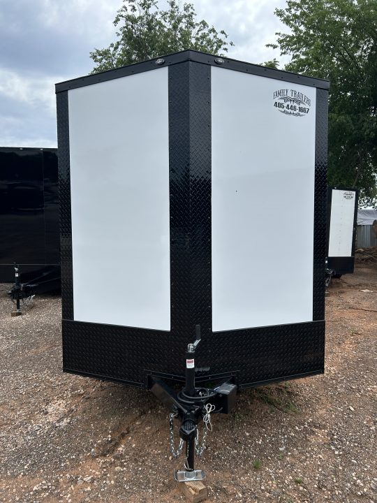 New 2026 Family Trailer 7x14 Tandem Axles Cargo / Enclosed Trailer-Screwless Exterior-Blackout Pkg-Rear Spoiler-HD Axles