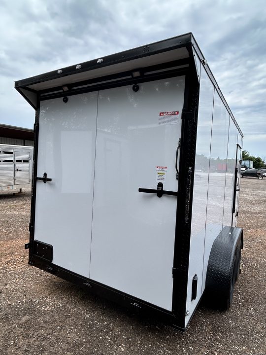 New 2026 Family Trailer 7x14 Tandem Axles Cargo / Enclosed Trailer-Screwless Exterior-Blackout Pkg-Rear Spoiler-HD Axles
