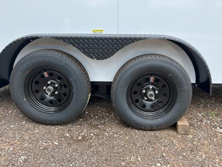 New 2026 Family Trailer 7x14 Tandem Axles Cargo / Enclosed Trailer-Screwless Exterior-Blackout Pkg-Rear Spoiler-HD Axles