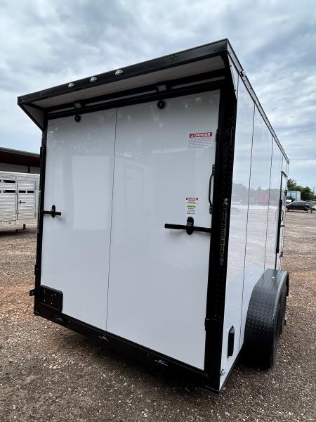 New 2026 Family Trailer 7x14 Tandem Axles Cargo / Enclosed Trailer-Screwless Exterior-Blackout Pkg-Rear Spoiler-HD Axles