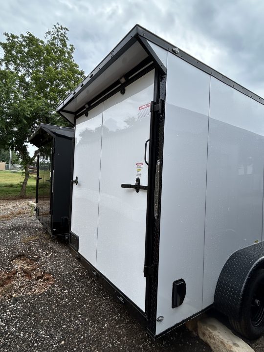 New 2026 Family Trailer 7x14 Tandem Axles Cargo / Enclosed Trailer- Screwless Exterior- Blackout Pkg- Rear Spoiler- HD Axles