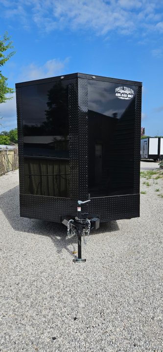 New 2026 Family Trailer 7x14 Tandem Axles Cargo / Enclosed Trailer- Screwless Exterior- Blackout Pkg- Rear Spoiler- HD Axles