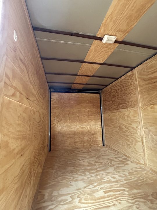 New 2026 Family Trailer 7x14 Tandem Axles Cargo / Enclosed Trailer- Screwless Exterior- Blackout Pkg- Rear Spoiler- HD Axles