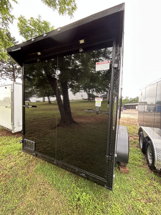 New 2026 Family Trailer 7x14 Tandem Axles Cargo / Enclosed Trailer- Screwless Exterior- Blackout Pkg- Rear Spoiler- HD Axles