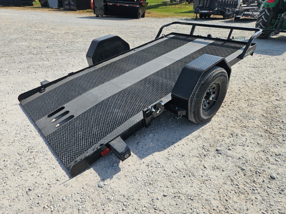 New 2026 Load Trail 77X12 SINGLE 7K SCISSOR HAULER W/ STEEL TRACTION DECK & ELECTRIC BRAKES