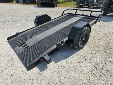 New 2026 Load Trail 77X12 SINGLE 7K SCISSOR HAULER W/ STEEL TRACTION DECK & ELECTRIC BRAKES
