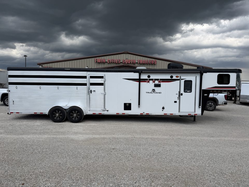 Used 2023 Bison Stock Combo Gooseneck 10' Living Quarters Midtack Trailer