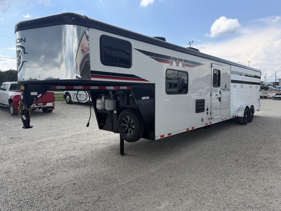 Used 2023 Bison Stock Combo Gooseneck 10' Living Quarters Midtack Trailer