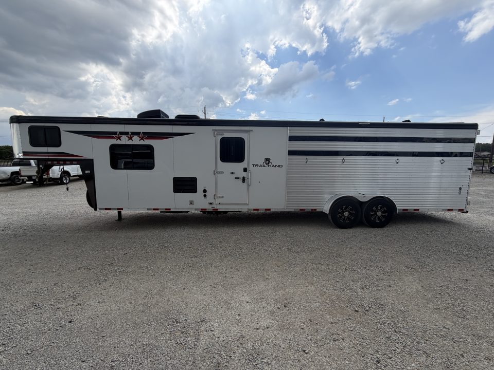 Used 2023 Bison Stock Combo Gooseneck 10' Living Quarters Midtack Trailer