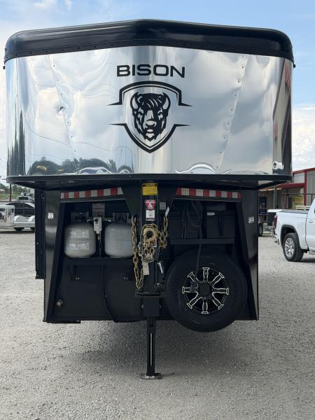 Used 2023 Bison Stock Combo Gooseneck 10' Living Quarters Midtack Trailer
