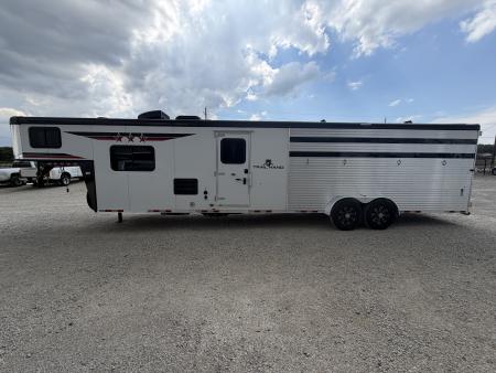 Used 2023 Bison Stock Combo Gooseneck 10' Living Quarters Midtack Trailer