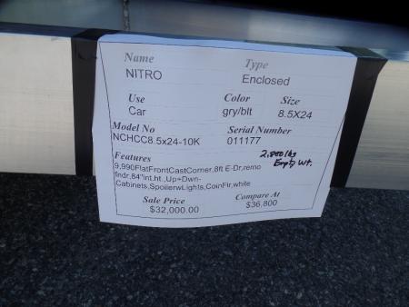 New 2027 Nitro 8.5X24 Cast Corner Model Car Hauler