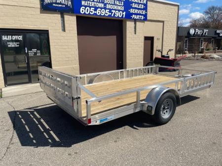 New 2026 ALCOM NEW 2026 Alcom 80x14 Aluminum Utility with side load & rear bifold ramp Utility Trailer