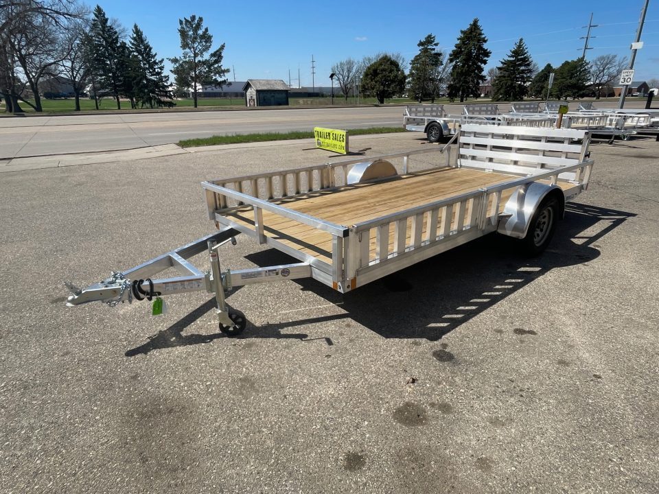New 2026 ALCOM NEW 2026 Alcom 80x14 Aluminum Utility with side load & rear bifold ramp Utility Trailer