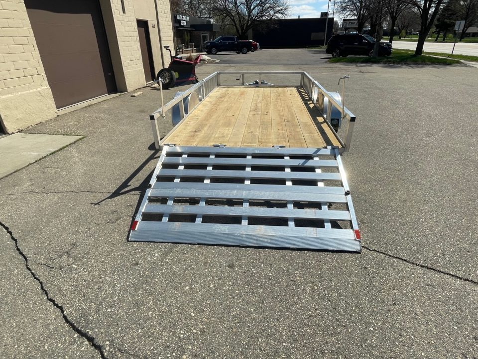 New 2026 ALCOM NEW 2026 Alcom 80x14 Aluminum Utility with side load & rear bifold ramp Utility Trailer
