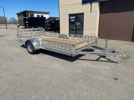 New 2026 ALCOM NEW 2026 Alcom 80x14 Aluminum Utility with side load & rear bifold ramp Utility Trailer