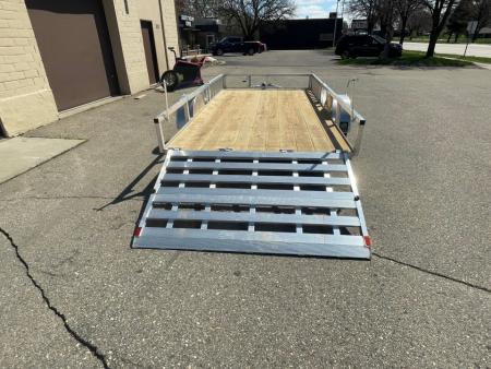 New 2026 ALCOM NEW 2026 Alcom 80x14 Aluminum Utility with side load & rear bifold ramp Utility Trailer