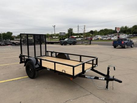 New #262983 2026 TOP HAT DJX 5 X 10 SINGLE AXLE ANGLE TOP 3.5K UTILITY W/ 48" RAMP GATE