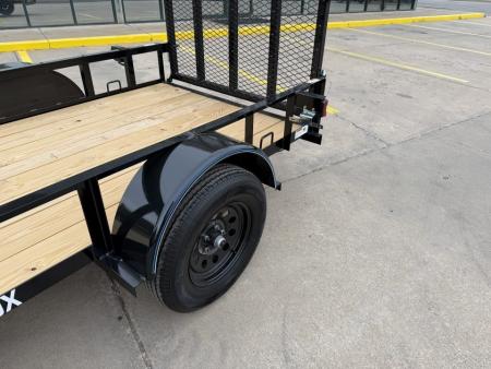 New #262983 2026 TOP HAT DJX 5 X 10 SINGLE AXLE ANGLE TOP 3.5K UTILITY W/ 48" RAMP GATE