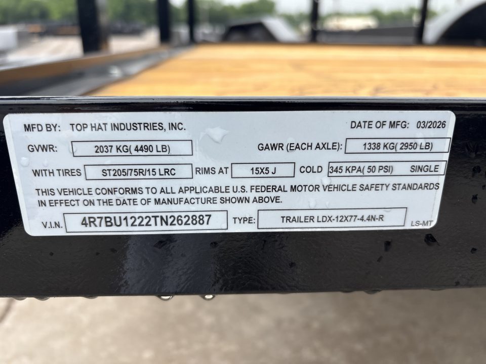 New #262887 2026 TOP HAT LDX 12 X 77 SQUARE TUBE TOP 7K UTILITY W/ RAMP GATE