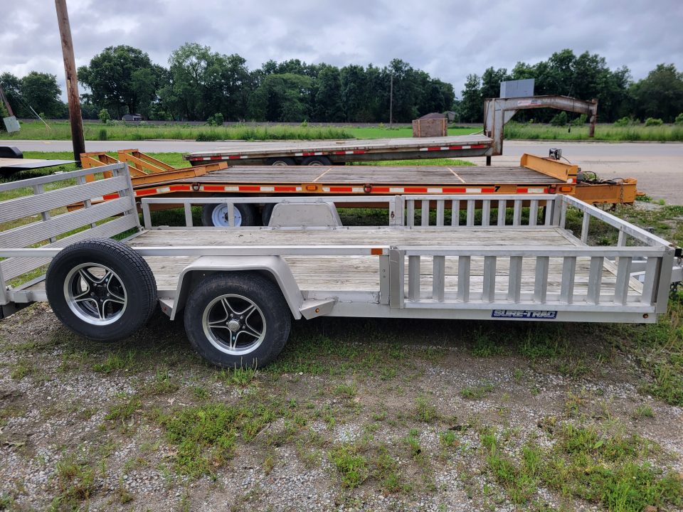 Used 2020 Sure-Trac 7x14 Aluminum Tube Top ATV Utility Trailer