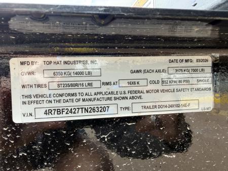 New #263207 2026 TOP HAT DO 24 X 102 TANDEM AXLE 14K BUMPER PULL DECKOVER W/ JUMBO RAMPS