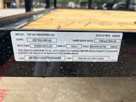 New #264468 2026 TOP HAT LDX 16 X 77 TANDEM AXLE SQUARE TUBE TOP 7K UTILITY TRAILER