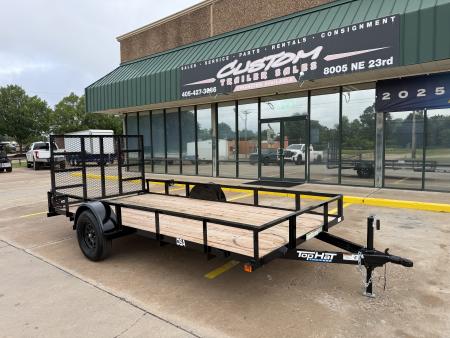 New #260868 2026 TOP HAT DSA 14 X 77 SINGLE AXLE ANGLE TOP 3.5K UTILITY W/ RAMP GATE