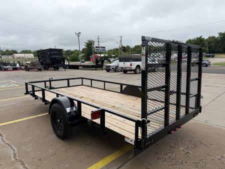 New #260868 2026 TOP HAT DSA 14 X 77 SINGLE AXLE ANGLE TOP 3.5K UTILITY W/ RAMP GATE