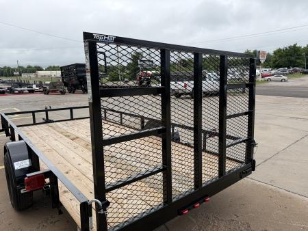 New #260868 2026 TOP HAT DSA 14 X 77 SINGLE AXLE ANGLE TOP 3.5K UTILITY W/ RAMP GATE