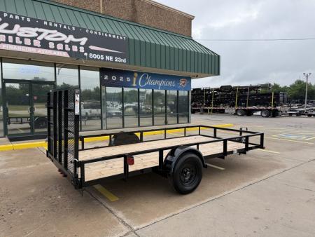 New #260869 2026 TOP HAT DSA 14 X 77 SINGLE AXLE ANGLE TOP 3.5K UTILITY W/ RAMP GATE