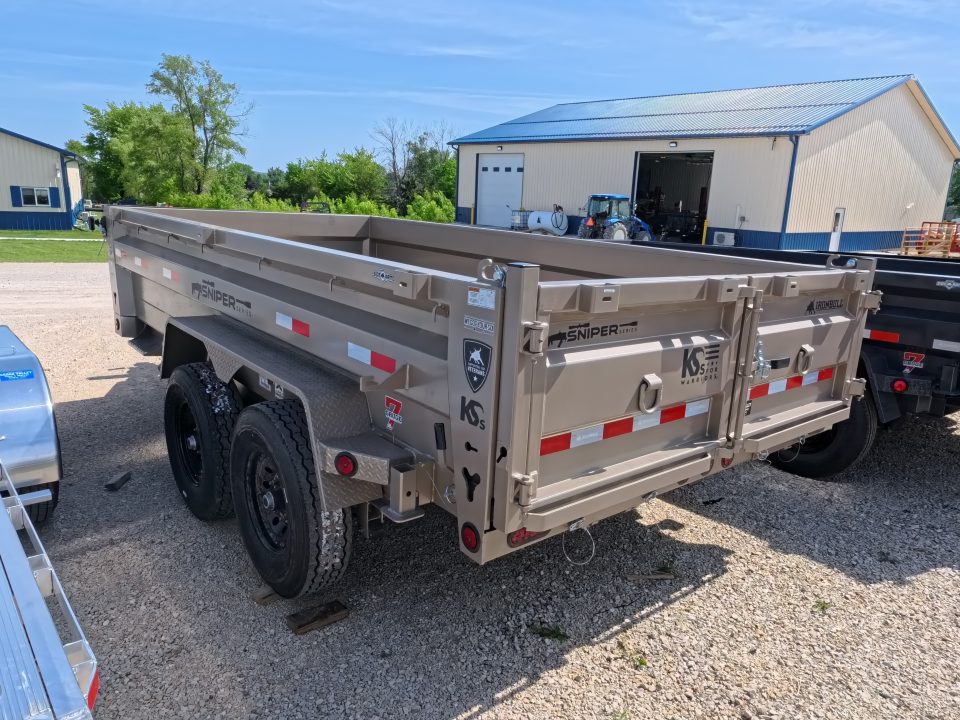 New 2026 Iron Bull 83x14 DTB Sniper Series Dump Trailer w/2-7K Straight Axles, Elec. Brakes, Hydraulic Jack and More!