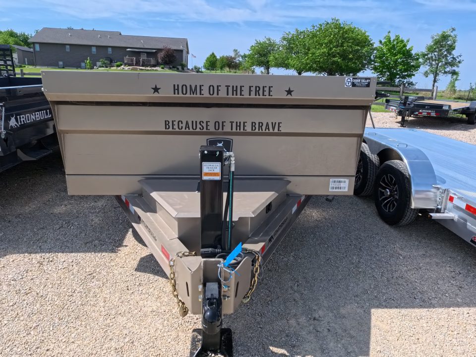 New 2026 Iron Bull 83x14 DTB Sniper Series Dump Trailer w/2-7K Straight Axles, Elec. Brakes, Hydraulic Jack and More!