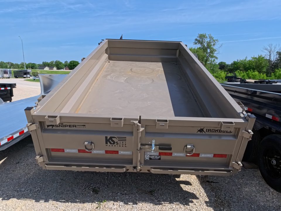New 2026 Iron Bull 83x14 DTB Sniper Series Dump Trailer w/2-7K Straight Axles, Elec. Brakes, Hydraulic Jack and More!