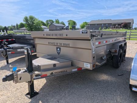 New 2026 Iron Bull 83x14 DTB Sniper Series Dump Trailer w/2-7K Straight Axles, Elec. Brakes, Hydraulic Jack and More!
