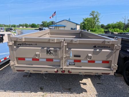 New 2026 Iron Bull 83x14 DTB Sniper Series Dump Trailer w/2-7K Straight Axles, Elec. Brakes, Hydraulic Jack and More!