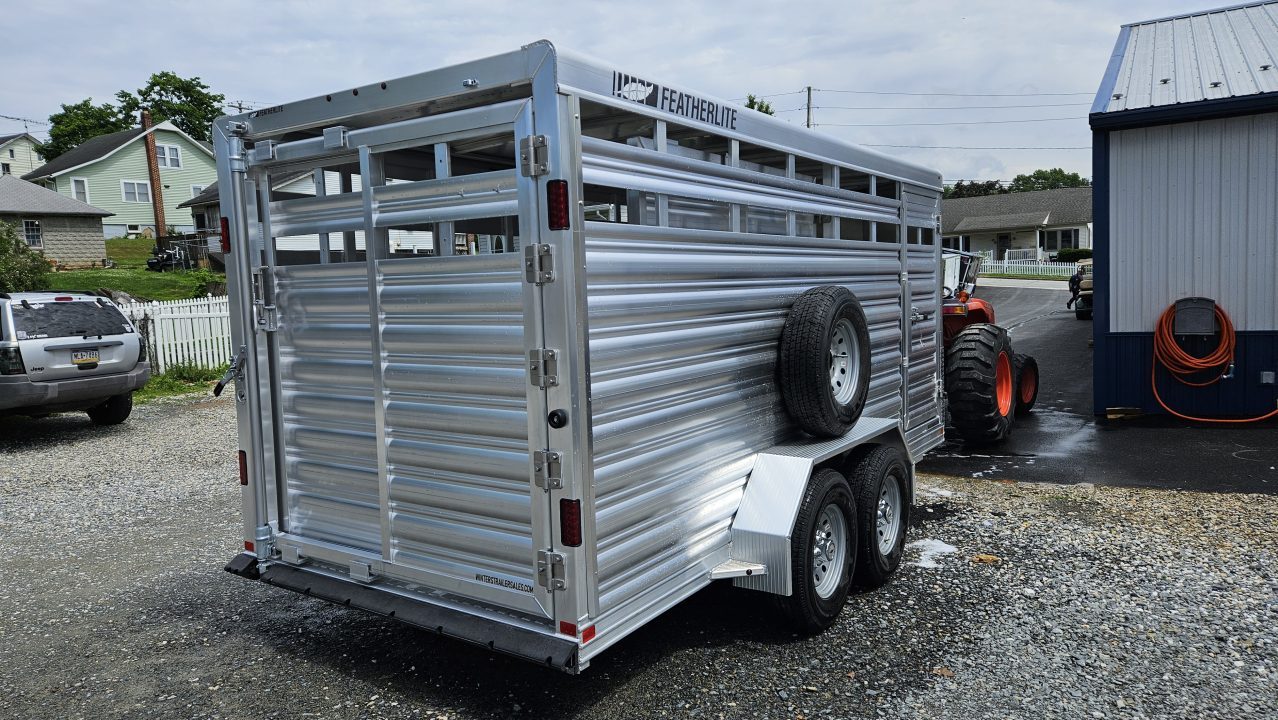 New 2026 Featherlite Trailers 8107 6'7"X16'TA Stock / Stock Combo Trailer