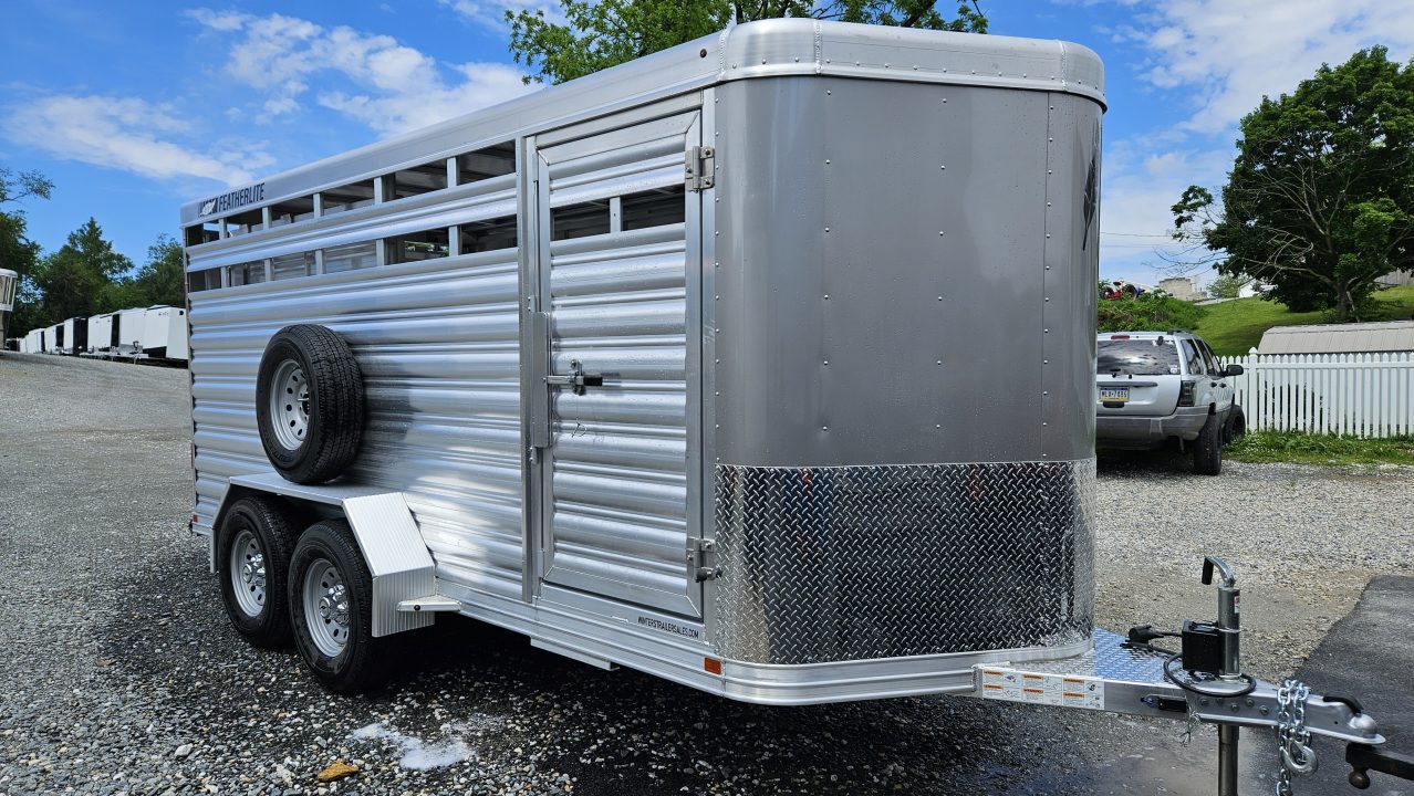 New 2026 Featherlite Trailers 8107 6'7"X16'TA Stock / Stock Combo Trailer