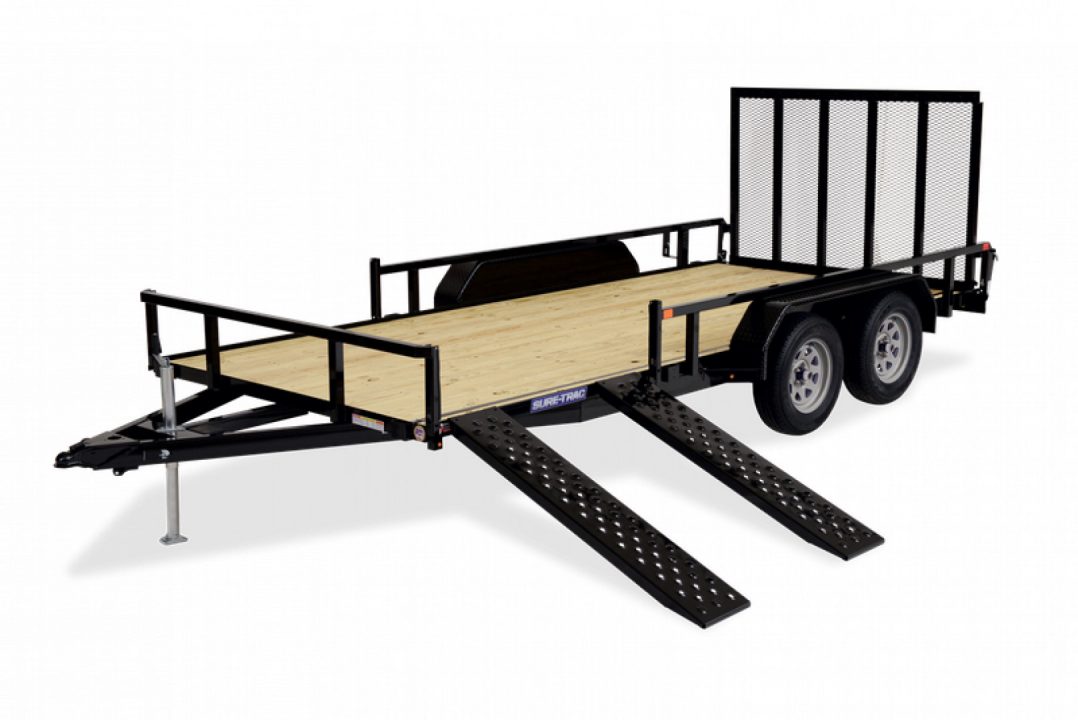 New 2026 Sure-Trac 7 x 18 Tube Top ATV Trailer 7K Tandem ATV Trailer