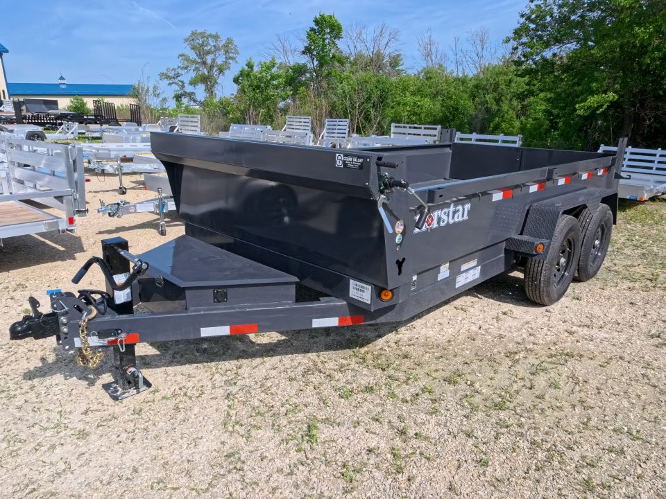New 2027 Norstar 83 x 14 DCB Dump with 2) 7K GWR Straight Axles, 2) Elec. Brakes, Dual Rear Swing Out Doors, 10 Ply LRE Tires ST235/80 R16