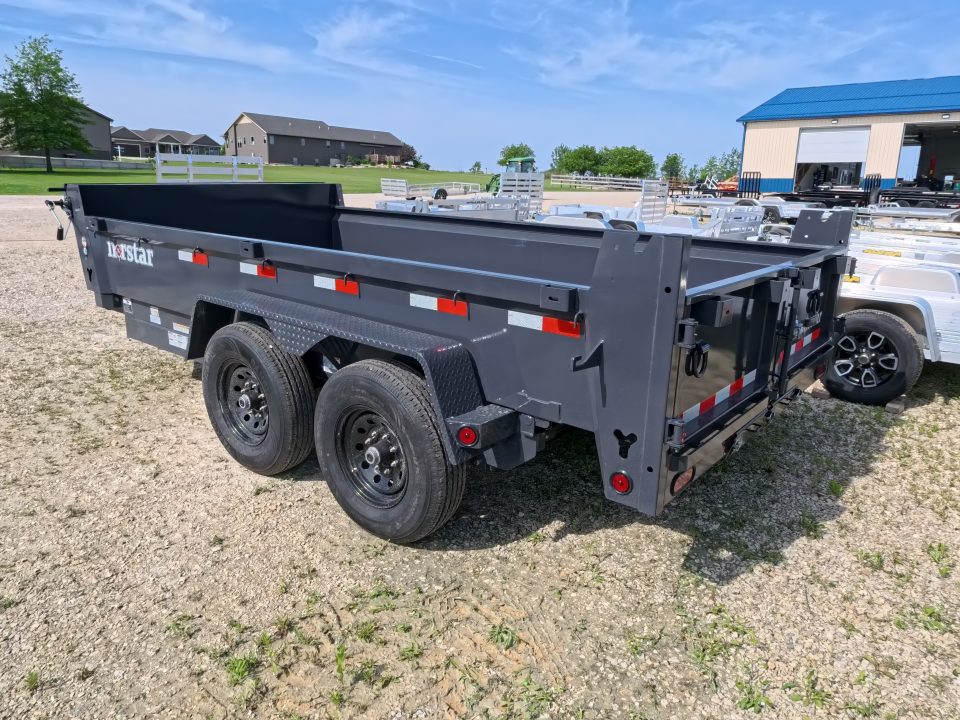 New 2027 Norstar 83 x 14 DCB Dump with 2) 7K GWR Straight Axles, 2) Elec. Brakes, Dual Rear Swing Out Doors, 10 Ply LRE Tires ST235/80 R16
