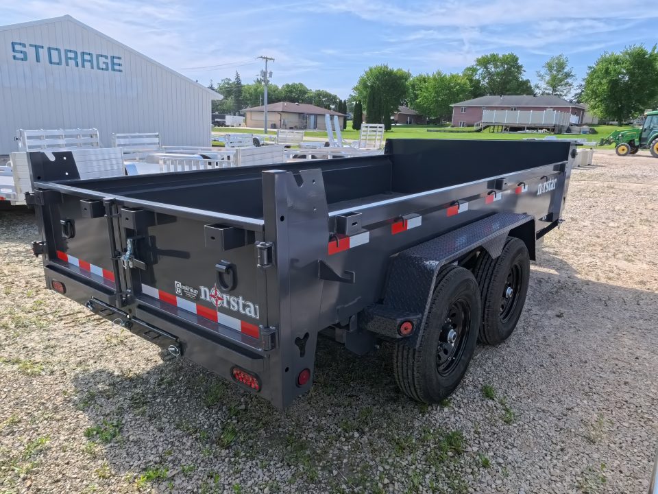 New 2027 Norstar 83 x 14 DCB Dump with 2) 7K GWR Straight Axles, 2) Elec. Brakes, Dual Rear Swing Out Doors, 10 Ply LRE Tires ST235/80 R16