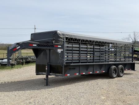 New 2026 Good Guys Trailers 6'8 x24' Gooseneck Bar Top / Wrangler Series Livestock / Rear Swing gate w/ slider / 2 Cut Gates W/Slider / 7k Torsion Axles / 14k GVWR Stock / Stock Combo Trailer