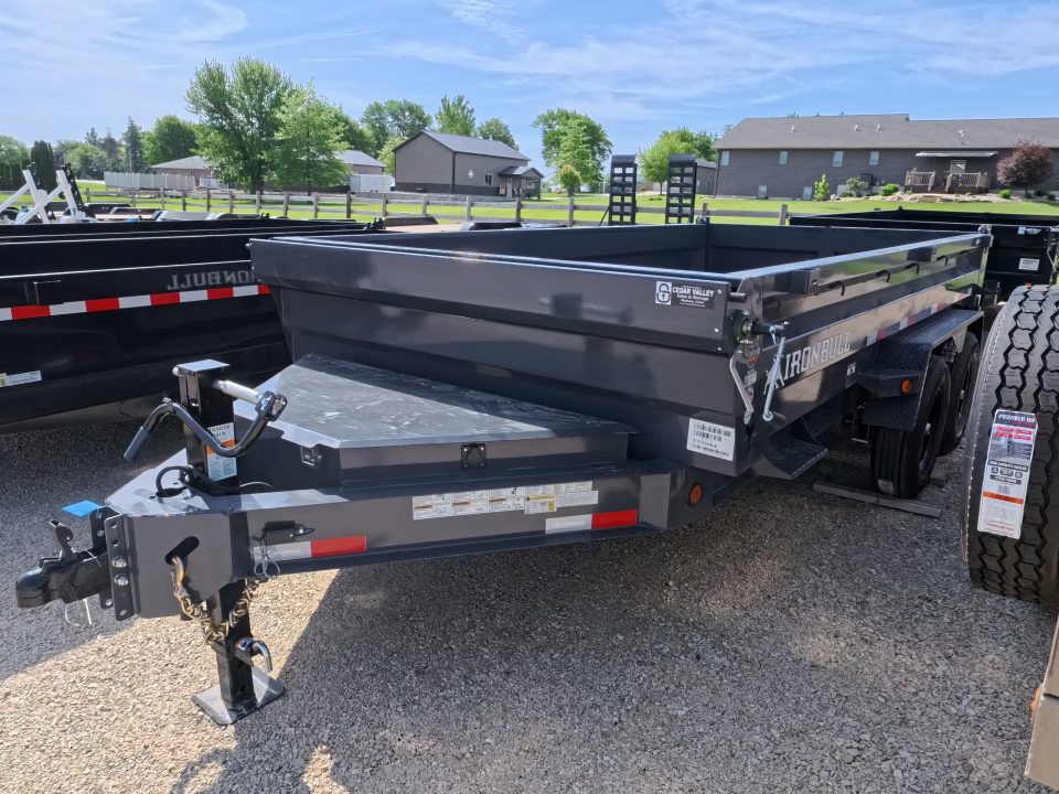 New 2026 Iron Bull 83 x 14 DWB Dump Trailer with 2) 7K GVWR Straight Axles and 2) Fwd. Adj. Electric Brakes, Slide-In Aluminum Ramps and 10 Ply Tires
