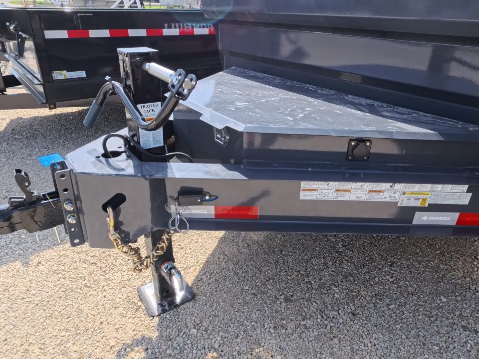 New 2026 Iron Bull 83 x 14 DWB Dump Trailer with 2) 7K GVWR Straight Axles and 2) Fwd. Adj. Electric Brakes, Slide-In Aluminum Ramps and 10 Ply Tires